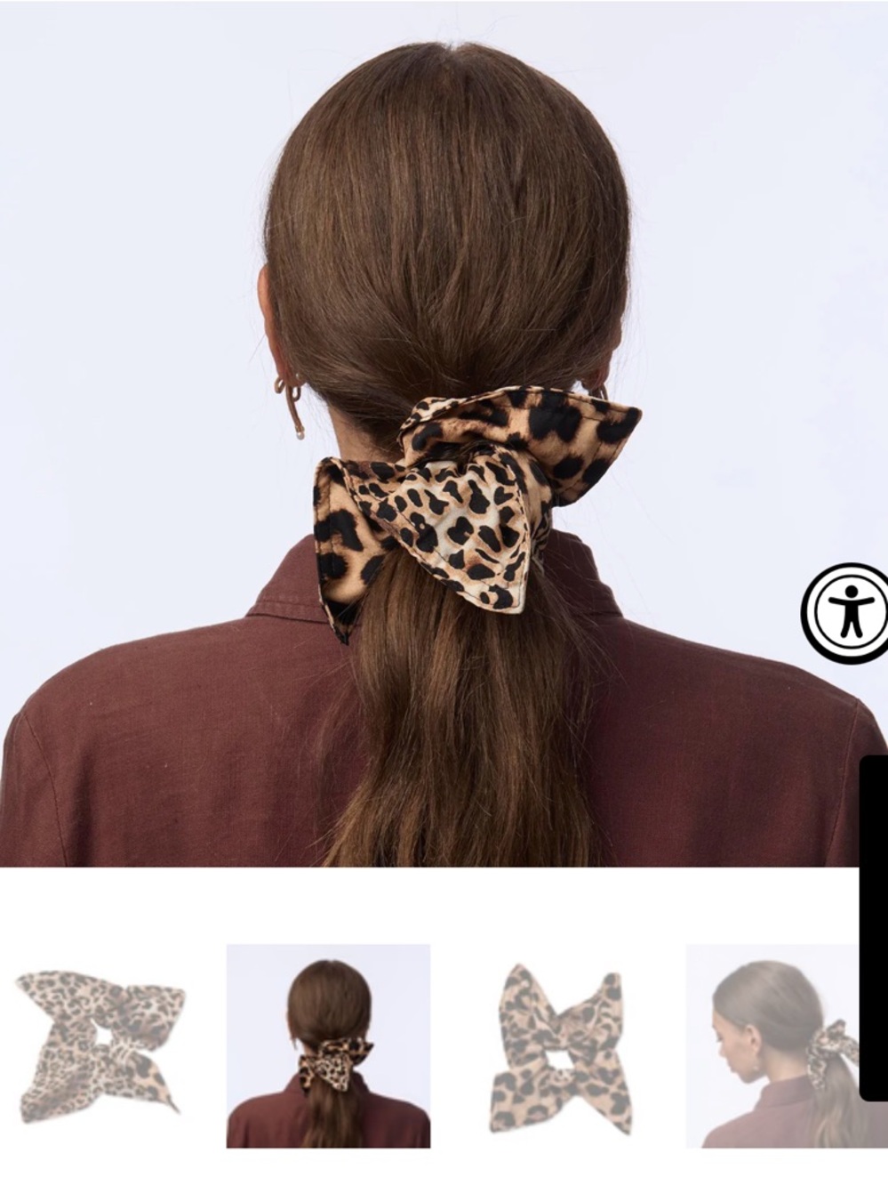 Lele Sadoughi Brown and Black Leopard Scrunchie
